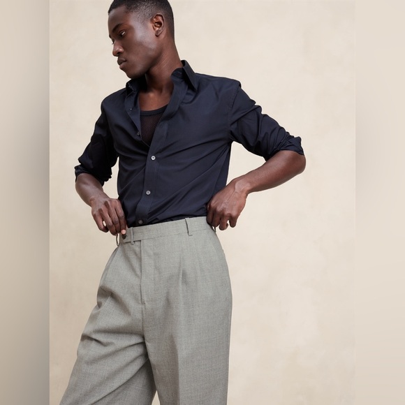 BANANA REPUBLIC SIGNATURE ITALIAN RUSTICO WIDE-LEG SUIT PANT - Picture 12 of 13